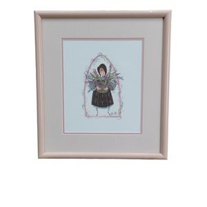 P Buckley Moss "Natalie" Signed 1988 Professionally Framed #680/1000 Print